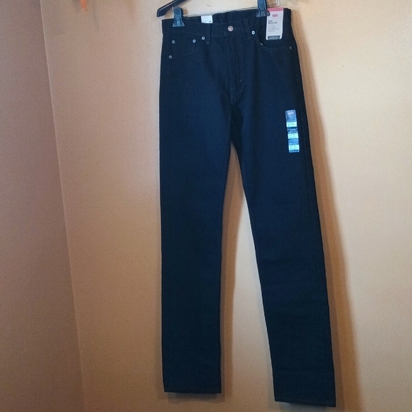 Levi's Tall Mens 505 Regular fit jeans Sz 32 x 38 Levi's black Denim straight - Picture 6 of 13